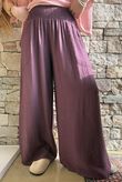 Basso Shirring Wide Leg Pant Deep Damson